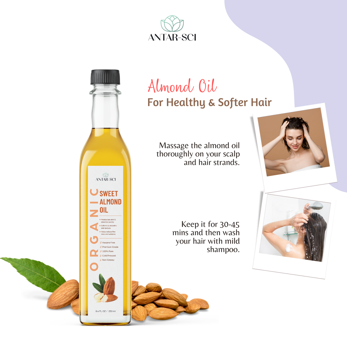 100% Pure Cold Pressed Sweet Almond Oil | 250ml