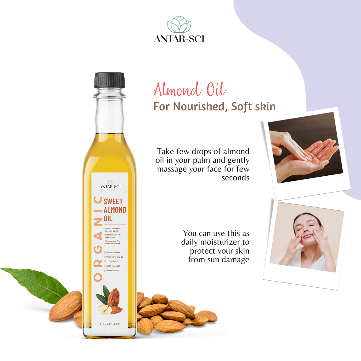 100% Pure Cold Pressed Sweet Almond Oil | 250ml