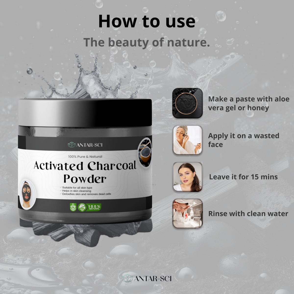 Pure & Natural Activated Charcoal Powder