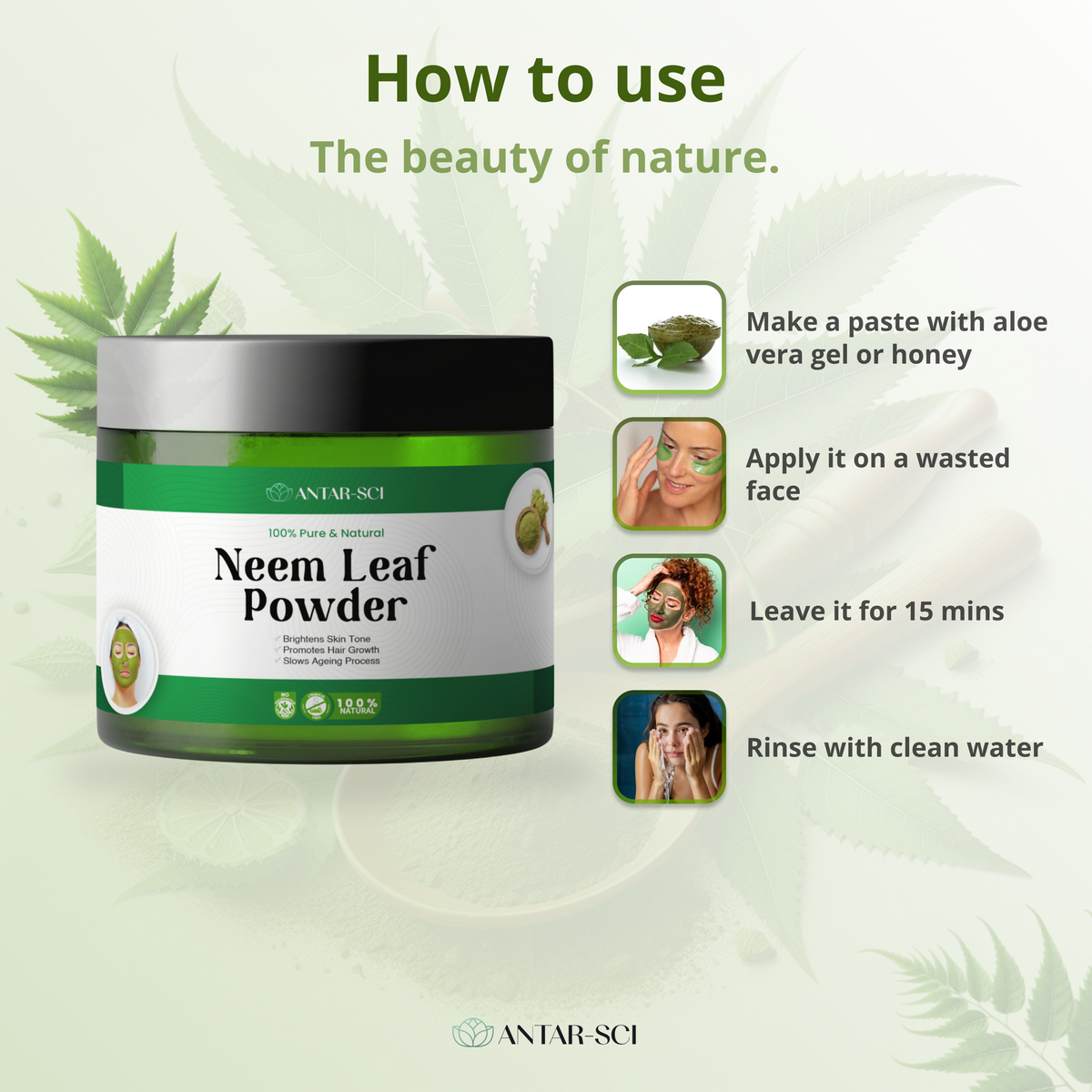 100% Pure & Natural Neem Leaf Powder